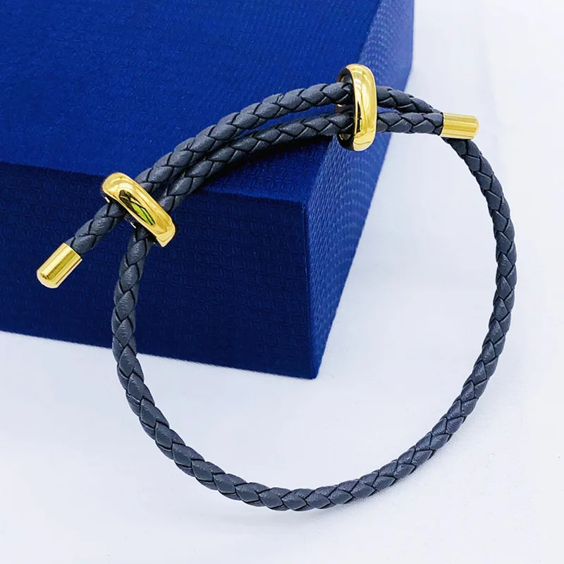 Multi Colors Braided Leather Cord with Stainless Steel Bayonet Clasp Simple Bracelet for Charms Beads Adjustable Bracelets