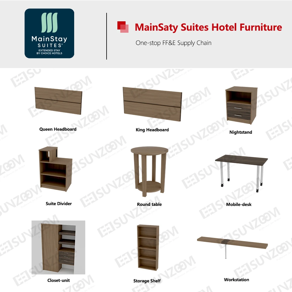 Choice Hotel Modern Mainstay Suites Hotel Furniture Bedroom Furniture Set