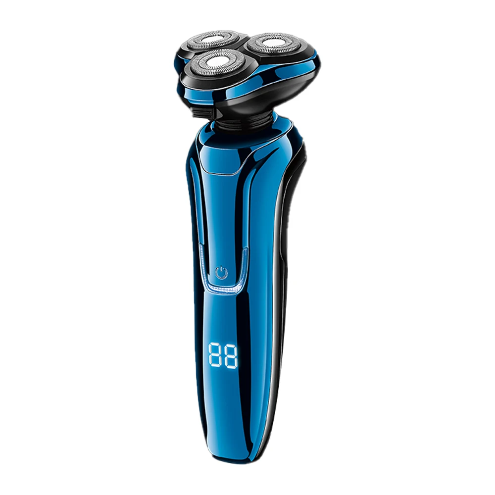 
Rechargeable Battery Professional Shaver with 3 Floating Rotary Blade and USB Charging Cable 