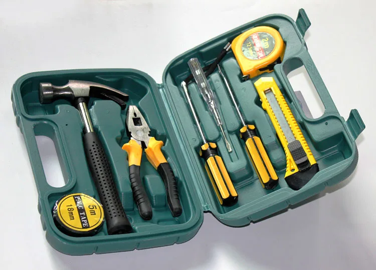 9-piece set of commonly used combination toolbox for car hardware tools