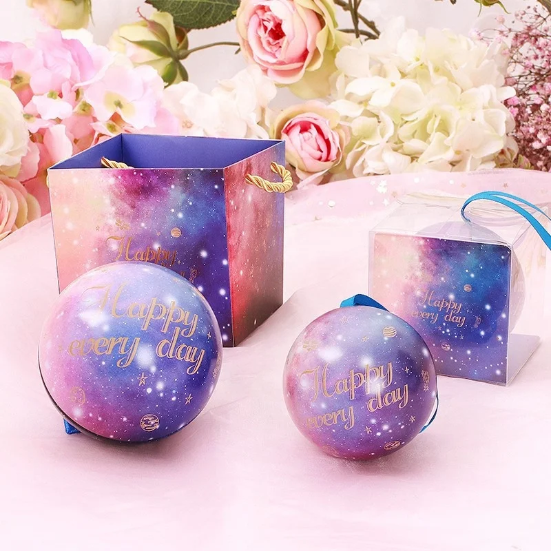 Customized 6.8cm Multi Color Rainbow Color European Christmas Wedding Birthday Favor Tin Candy Tin Box for  Guest