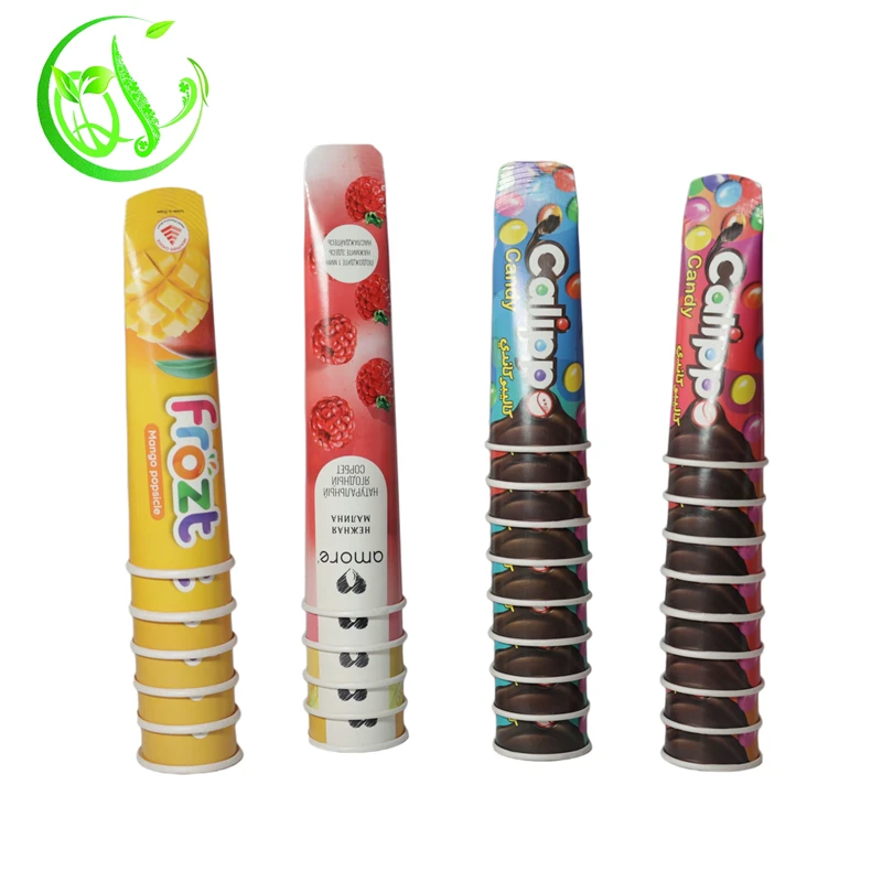 Ice cream paper popsicle cup calippo tube eco friendly ice cream container tube