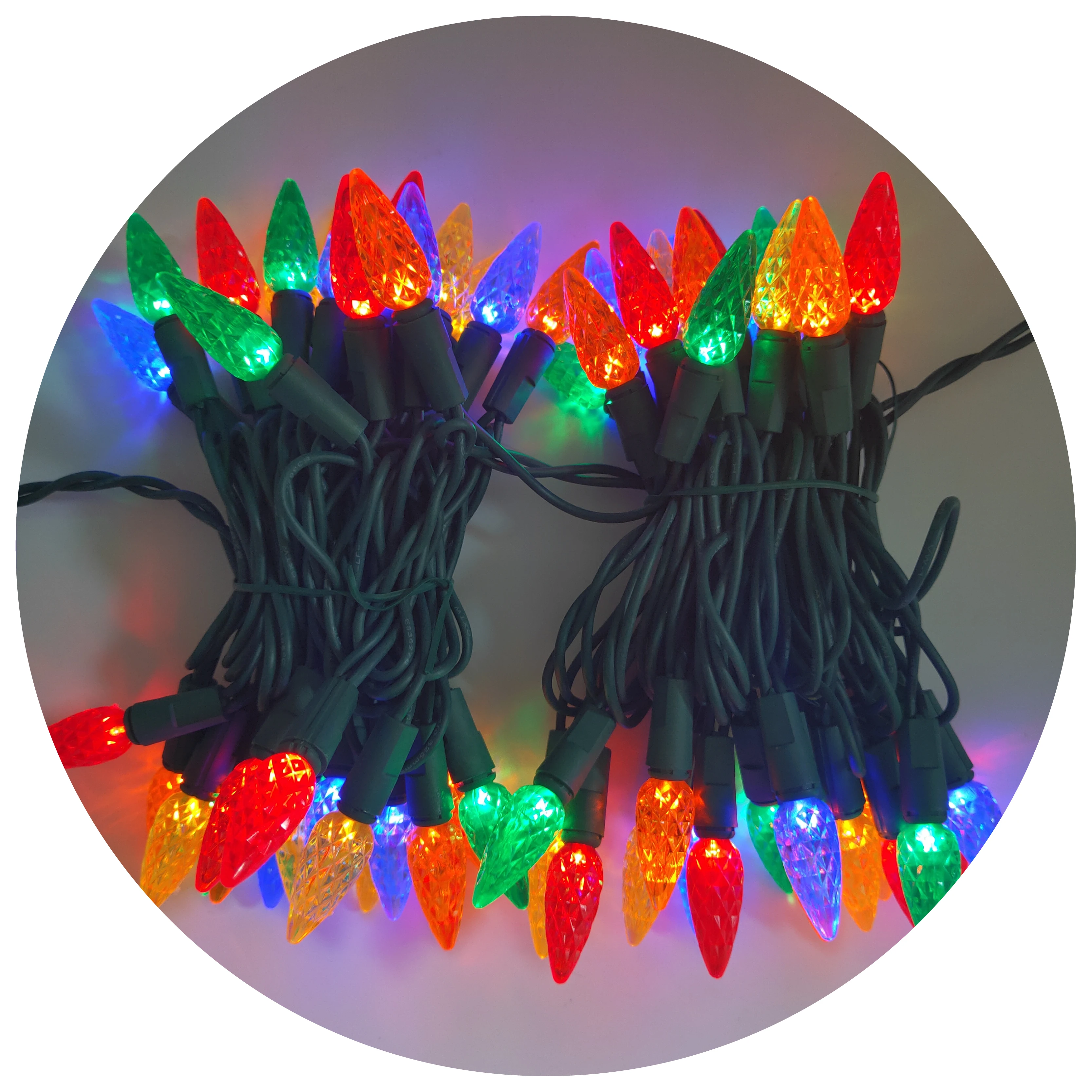 110V colorful Strawberry bulb C6 LED light  decorate string light for all holiday and commercial building