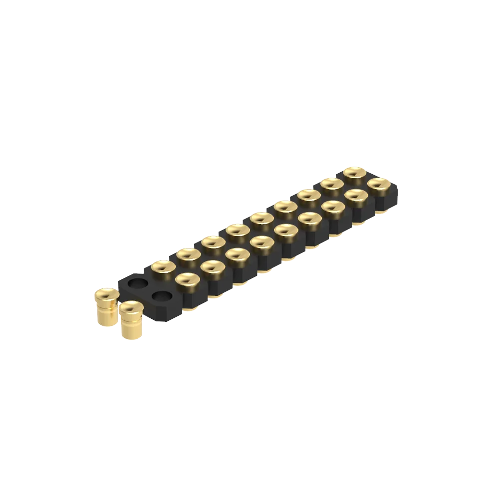 Dnenlink Concave Type 2.54mm pitch Double Row H1.27mm Straight SMT Female Pogo Pin Connector