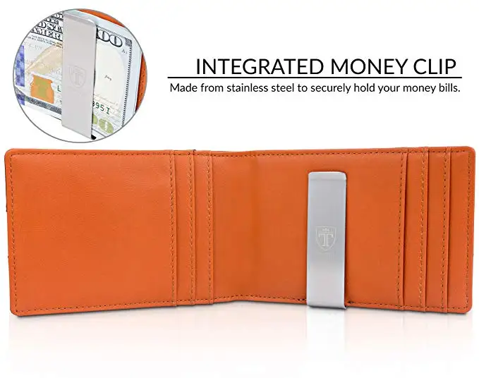 
Money Clip Wallet slim Front Pocket RFID Blocking Card Holder Minimalist Mini Bifold Gift Box bifold Wallet 