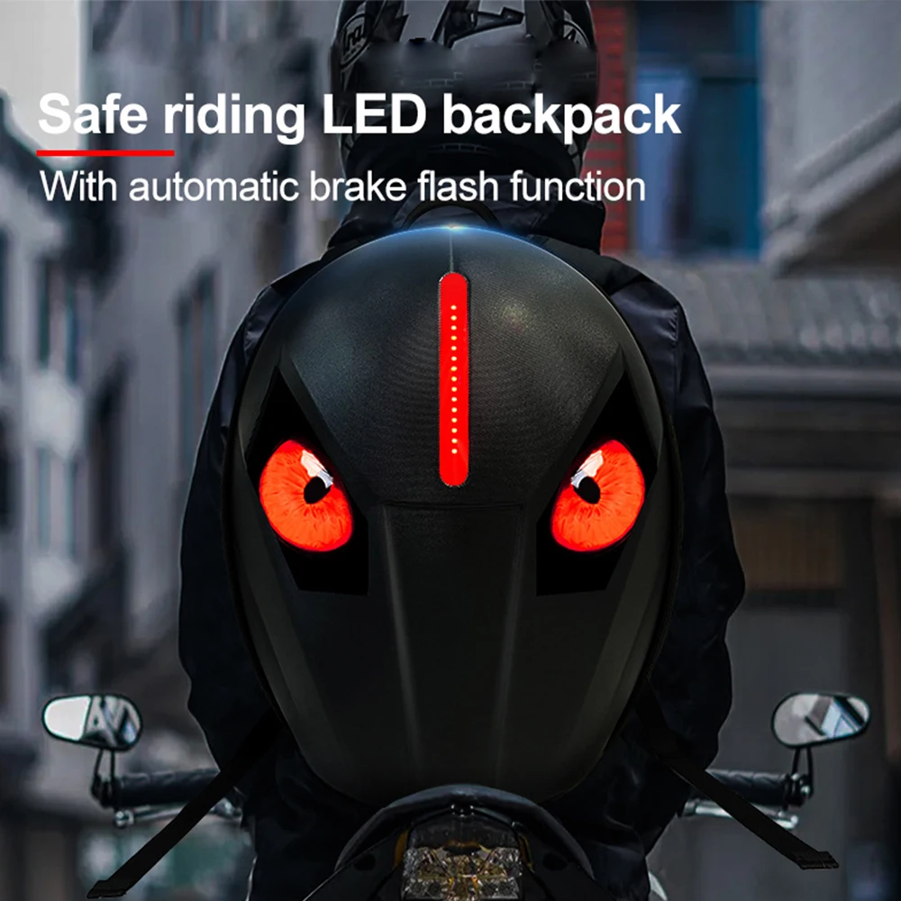Cloud Smart Led Backpack Motorcycle For Men Cool Laptop Backpack With Brake Flash Function Led Knight Backpack Christmas Gift