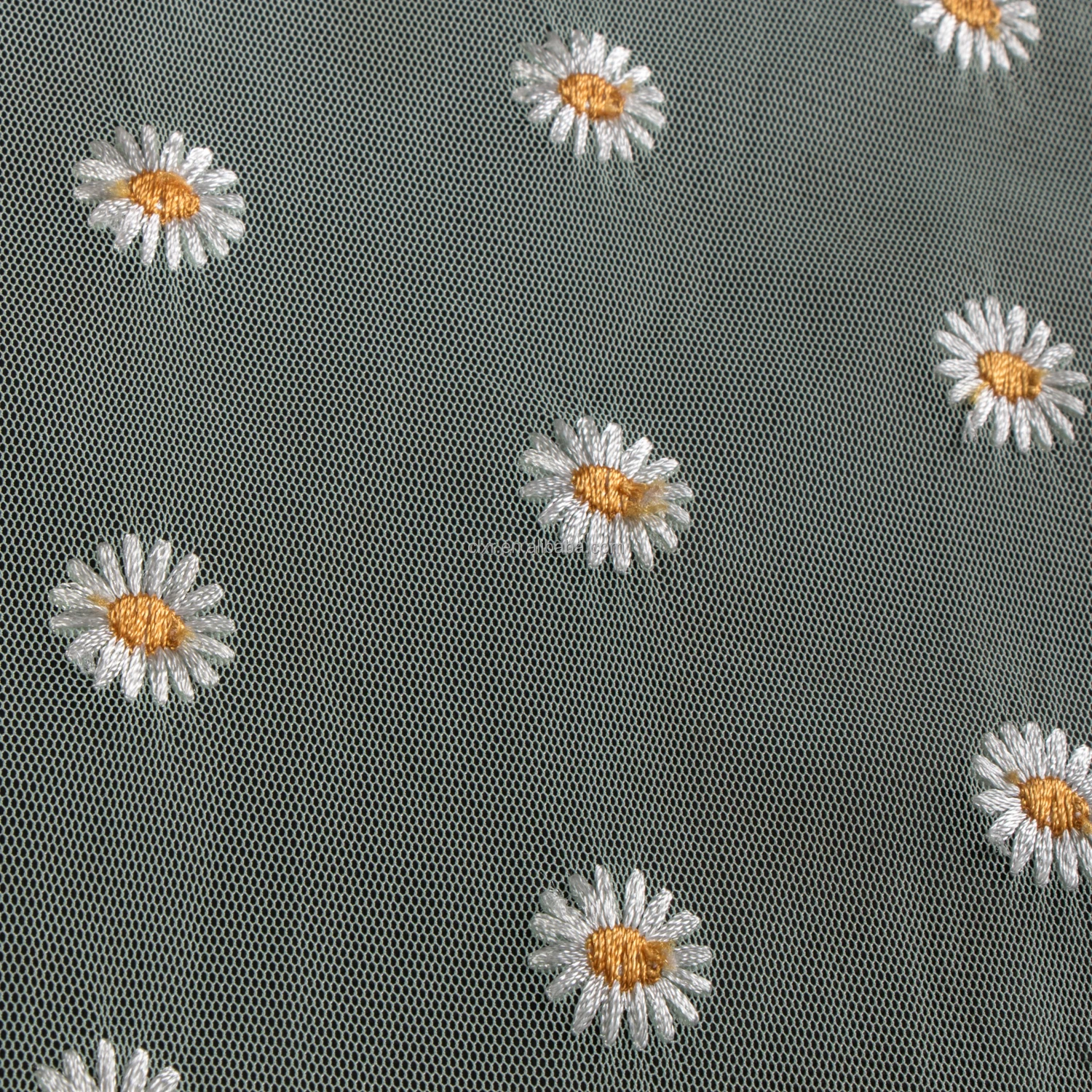 Tulle Factory Wholesale Fabric Breathable Mesh Sunflower Embroidery 3D Jacquard Net Knitted Fabric For Clothing