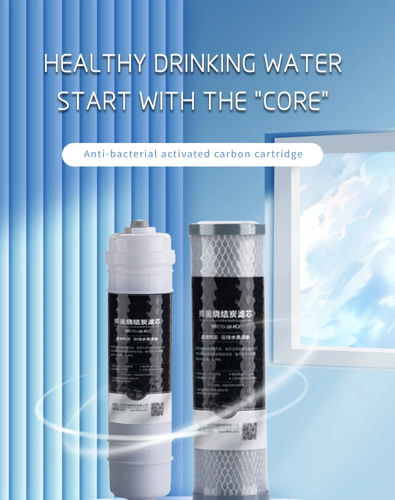 Bacteriostatic sintering CTO activated carbon filter purifier pure water machine filter 10 inch sintered activated carbon filter