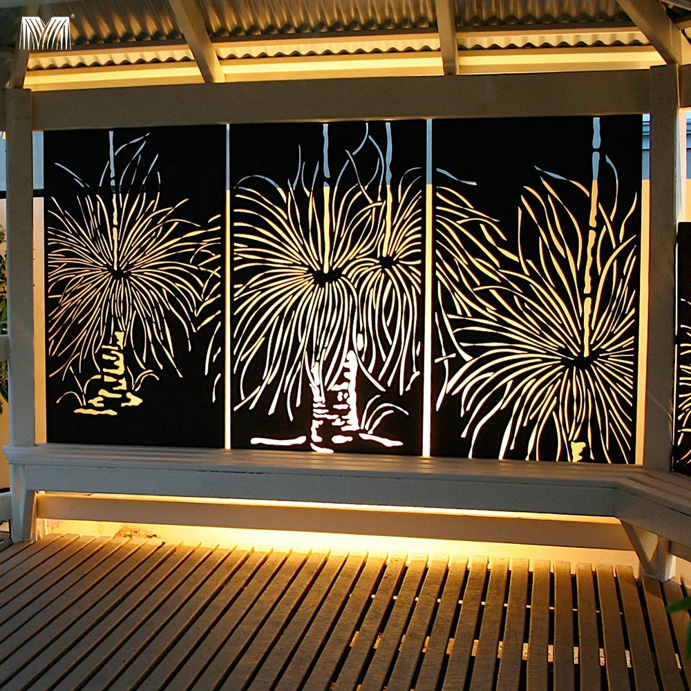 Apartment swimming decoration pool interior metal garden screens rattan door screen panel partition wall partition room divider