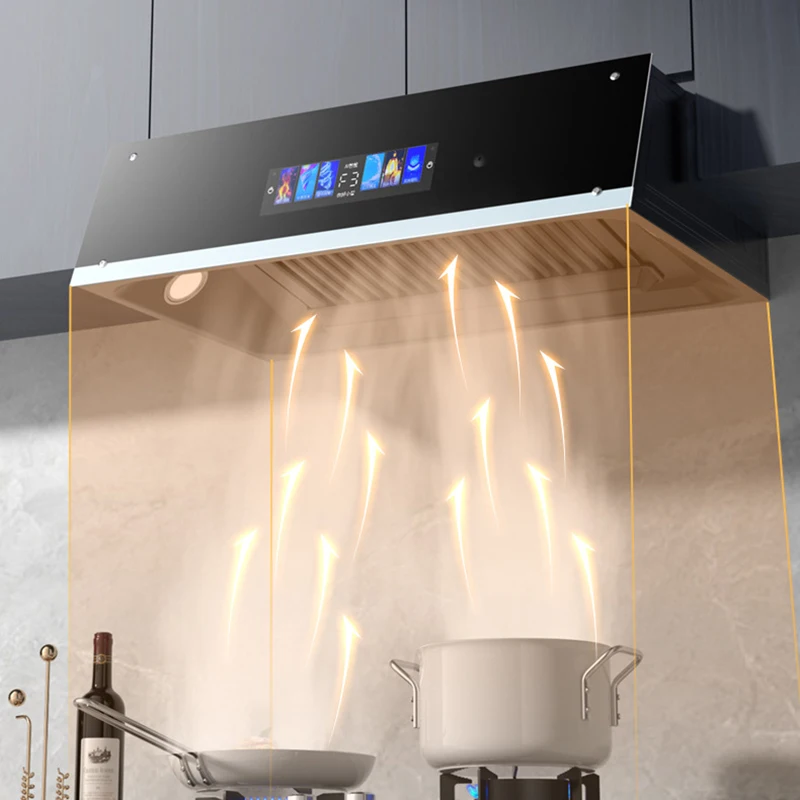 Всасывающий вытяжной капюшон Бытовая Кухня автоматическая очистка китайский маленький старый стиль Верхний вытяжка