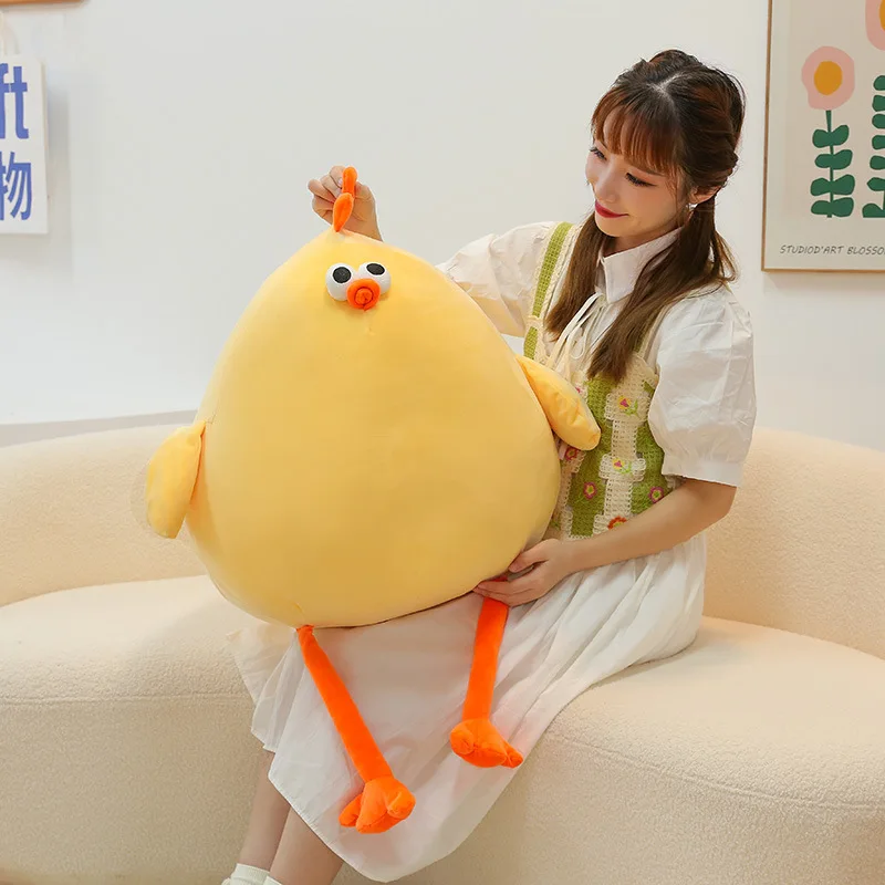 Soft Yellow Fat Chick Stuffed Toys Sofa Decoration Plush Pillow Stress Relief Dolls