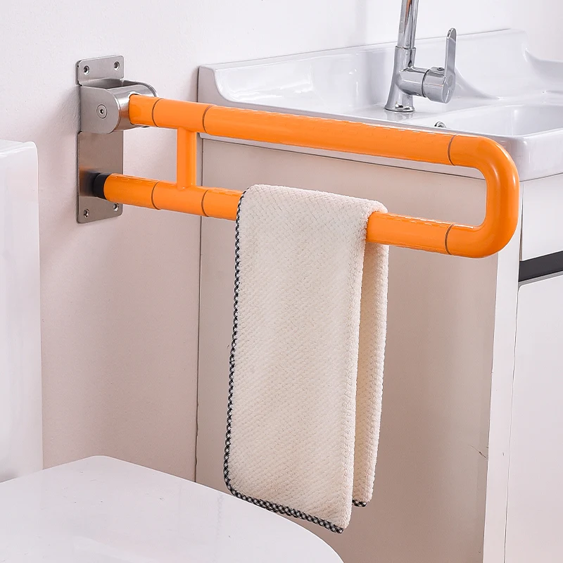 Elderly Disabled Safety ABS Grab Bars Toilet Safety Frame Rail Stainless Steel Folding Grab Bar