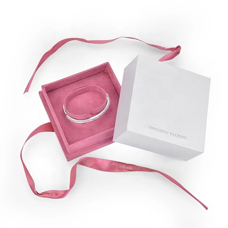 Custom High Quality Necklace Jewelry MDF Ring Boxes with Ribbon