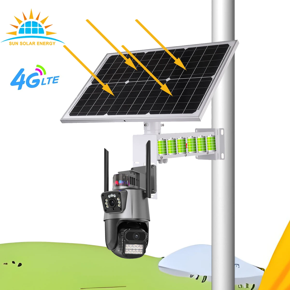 40 Вт большая панель 20AH 222WH DC12V Солнечная энергия для 4G Wi-Fi солнечная система видеонаблюдения наружный двойной объектив мониторинг Ptz комплект камеры