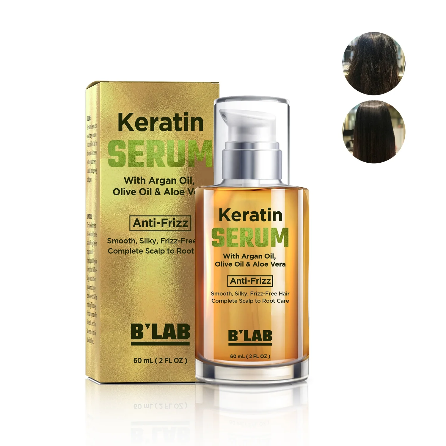 Private Label Hair Care for Natural Organic Hair Serum Argan Oil Protect Damaged Shine Gloss Nourishing Keratin Hair Serum