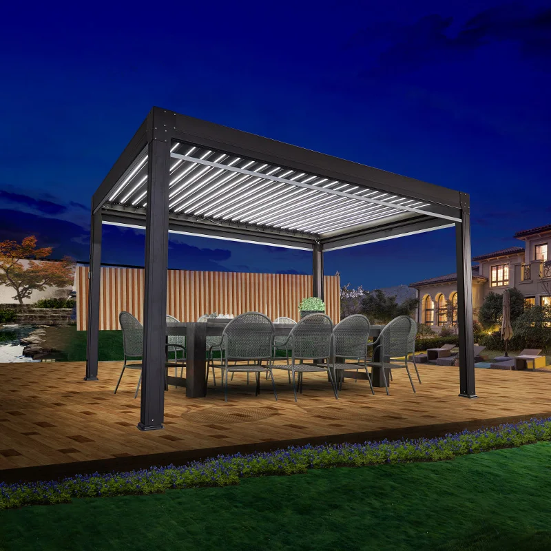 Modern Design Electric louvered roof gazebos outdoor aluminium pergola