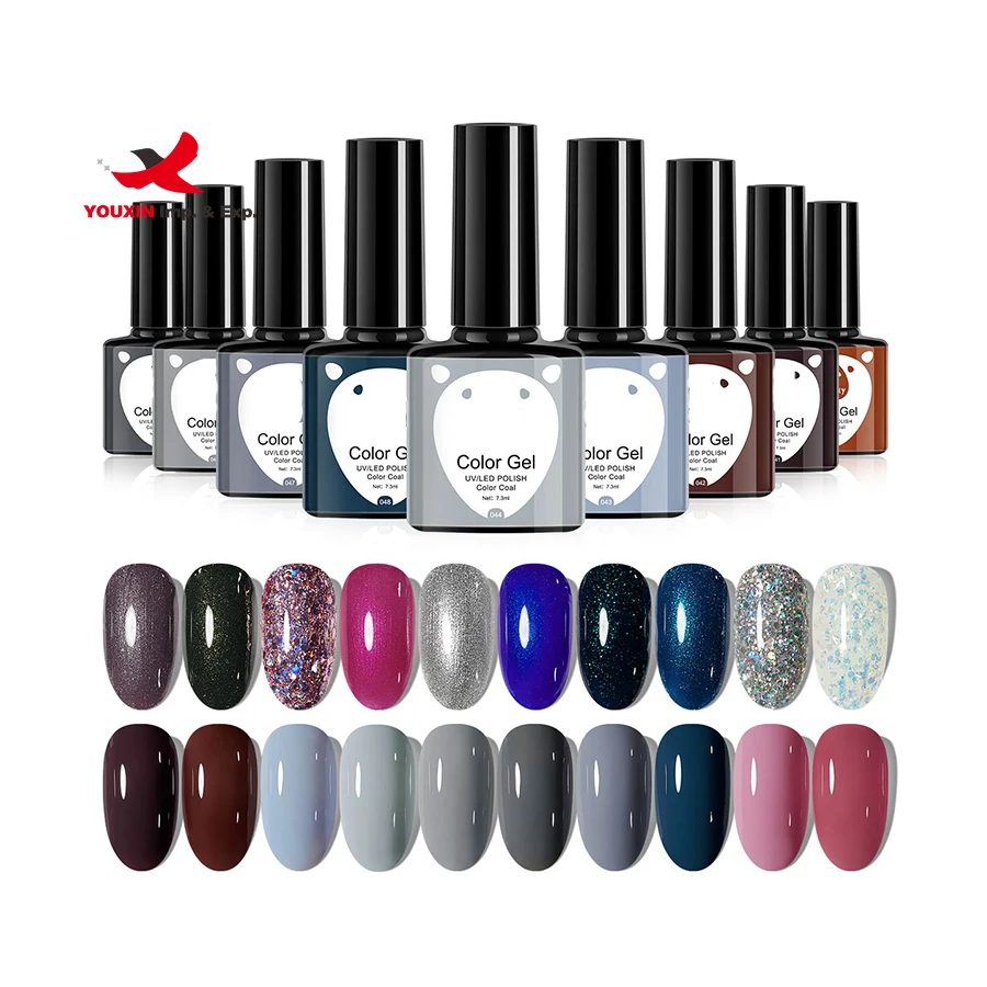 FENGFLY Hot Sale 120 Popular Colors Hema Free Pure Colour UV Gel Nail Polish Supplies 15ml Glass Bottle Gel Polish Private Label