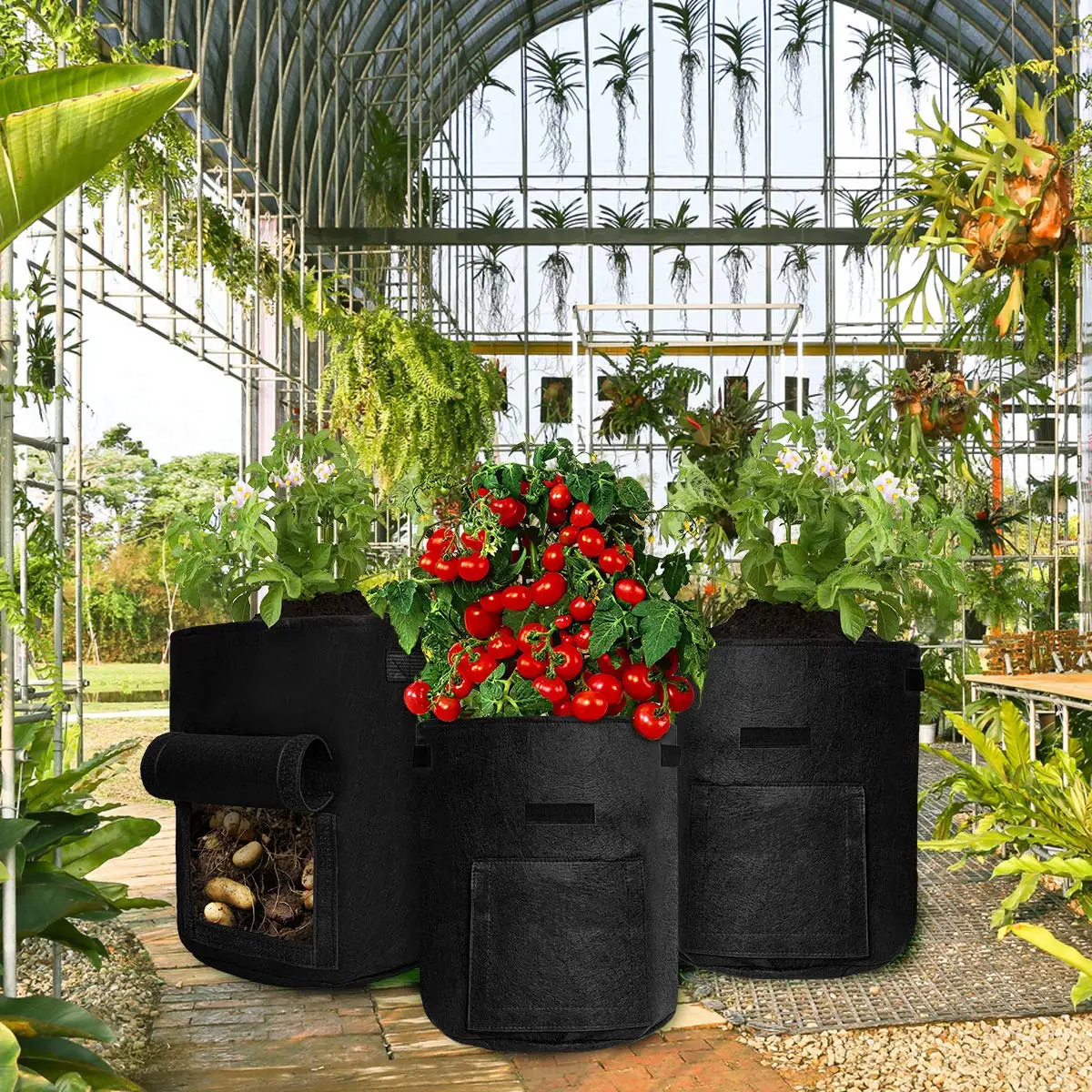 Potato Planter Pot With Harvest Window For And Vegetables Grow Bags Indoor Plants