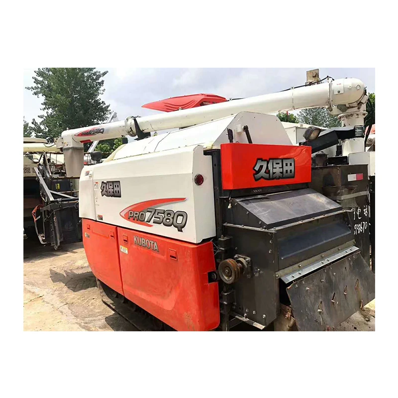 
China Manufacture used Kubota 758Q combine harvester for rice 