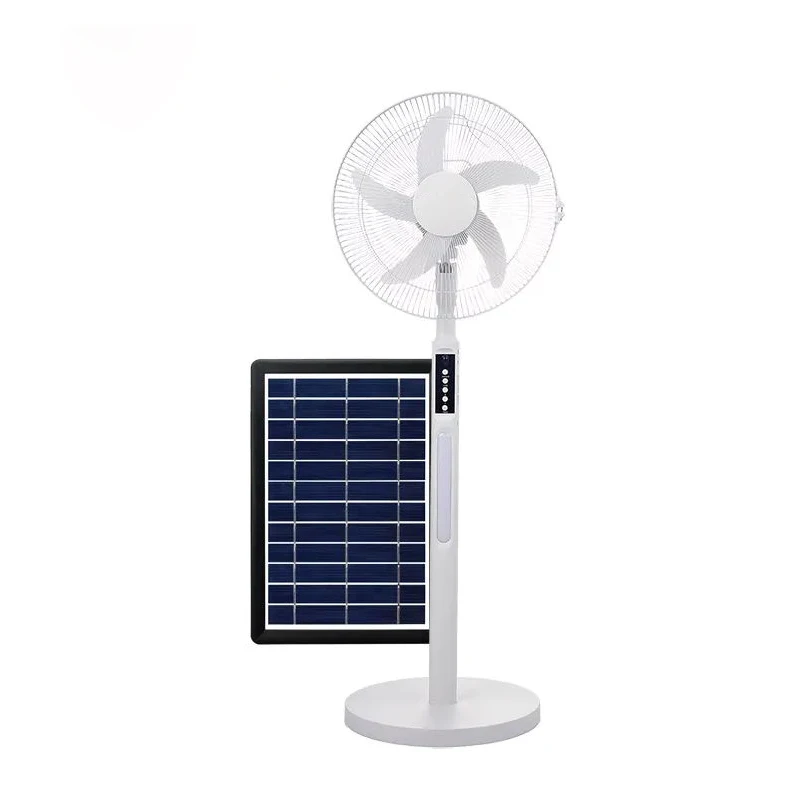 High quality 14 inch usb solar rechargeable fans air cooler standing fan with remote