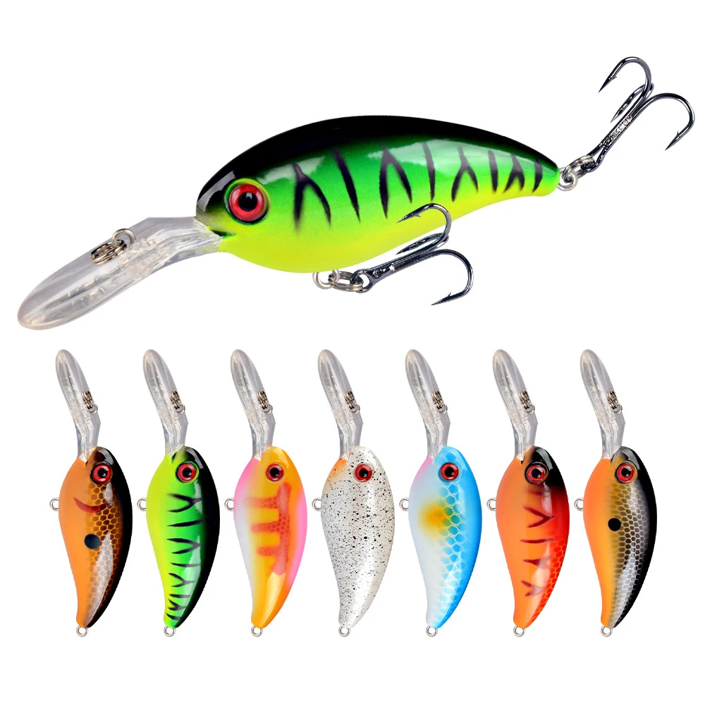 Jetshark Hot sale 10cm 14g 7 Colors  ABS Plastic 3D Lure Eyes Biomimetic Fishing lure Crank Lures