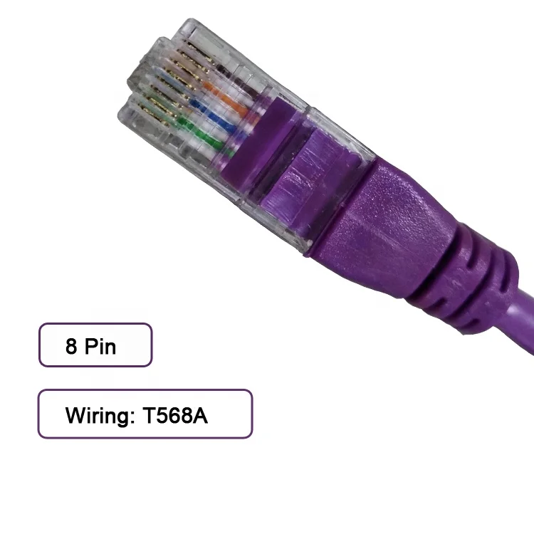 Purple UTP Audio Patch Cord Rj45 8pin Lan Network Patch Cable Cat5e Cat6