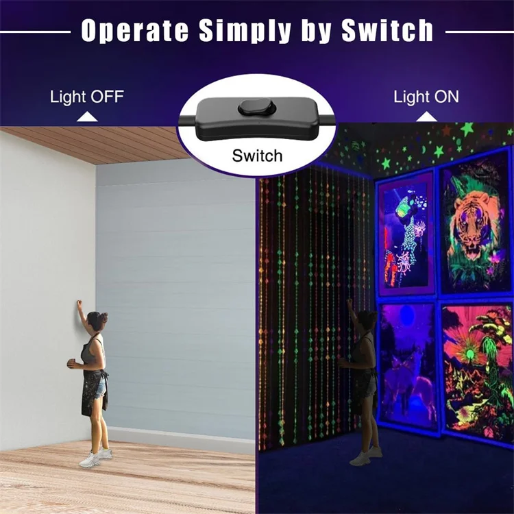 Outdoor Waterproof Ultraviolet Blacklight 72W UV 395NM floodlight AC85-265V Fluorescent purple Stage Lamp For Bar Party