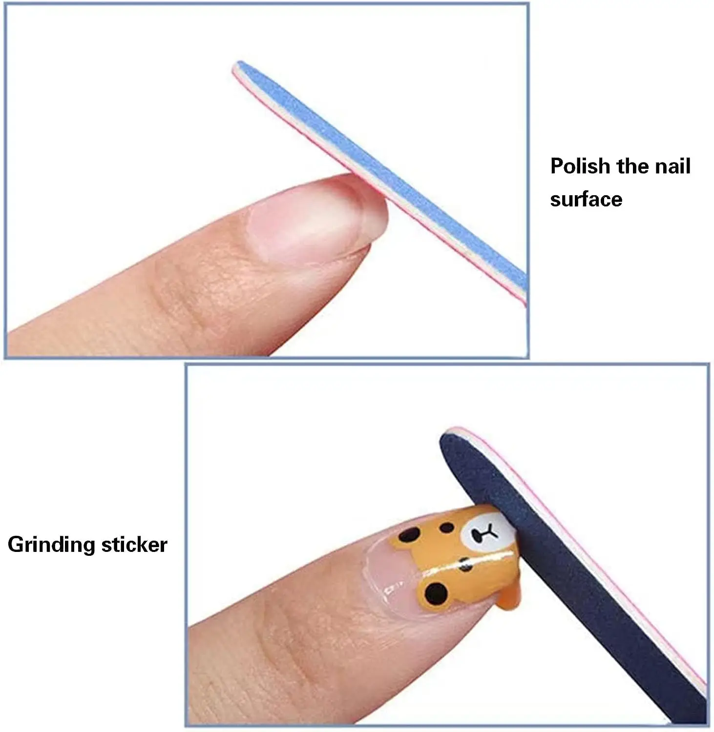 100Pcs Double-sided Nail Files Sandpaper for Nail Art Nail Tips Polishing Manicure Pedicure Tool