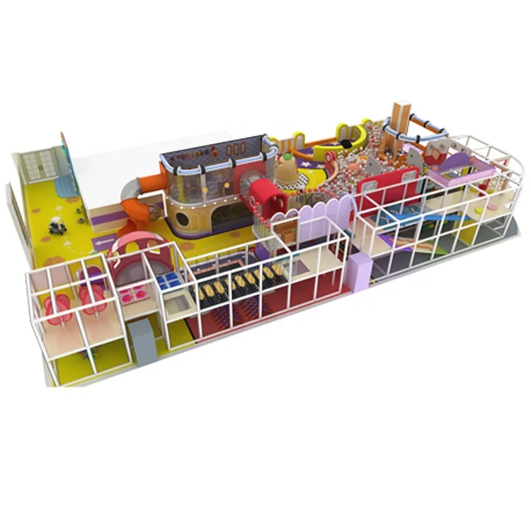
Customized fresh theme commercial residential kids games indoor playground equipment with ball pool pvc slide 