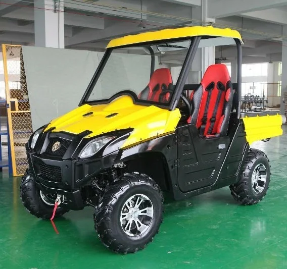 
yellow large displacement Gas UTV for farmers 800cc with snow shovel 4x4 side by side all terrain vehicle farm 