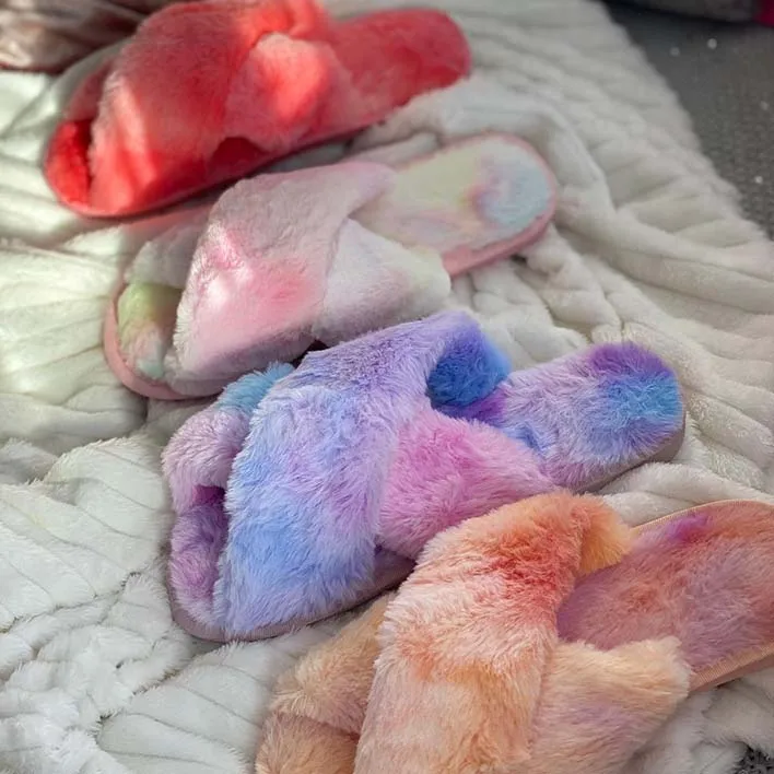 Popular slides sandals soft lamb fur slippers