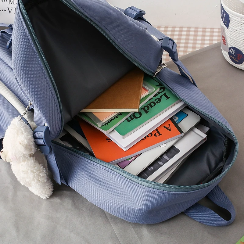 Wholesale Low Price Hot Sale Large Capacity Student Girls Five Piece Bags For Teenagers School Backpack Set