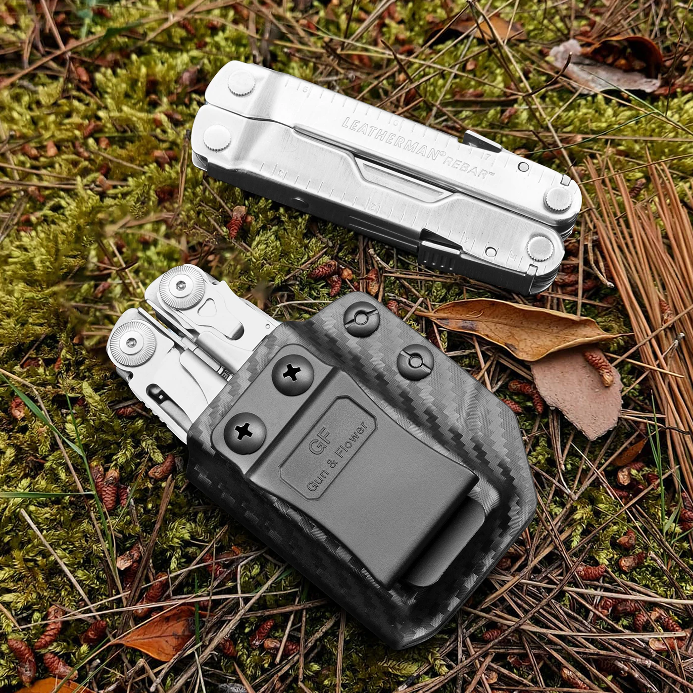 GUNFLOWER Adjustable Kydex Multitool Sheath Fit Surge Heavy Duty Carbon Fiber Universal OWB/IWB Carry Holder