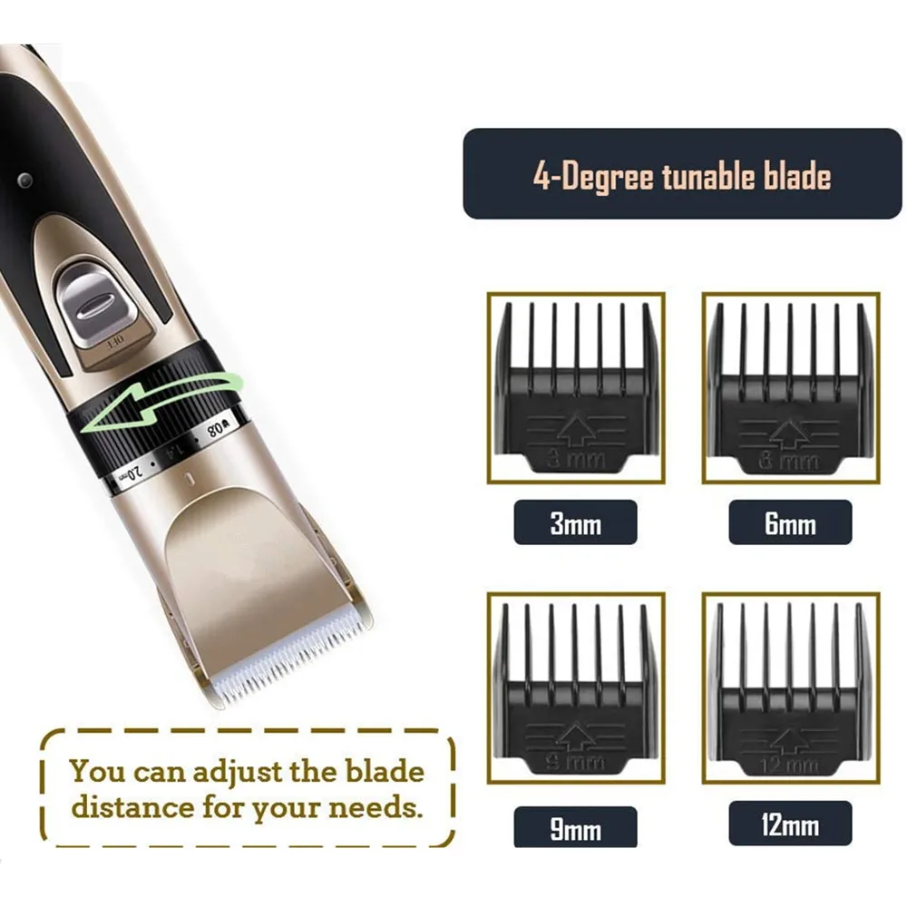Noise-Free Design Pet Hair Clipper Rechargeable Dog Trimmer Animal Grooming Cat Cutter Machine Shaver Electric Scissor Remover