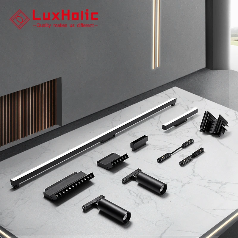  Luxholic 12 Вт 15 25 30 48 В светодиодные трековые магнитные огни 24 в линейные спортивные рельсы Магнитные