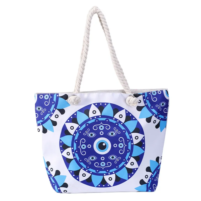 beach bag canvas trendy evil eye bag handbags