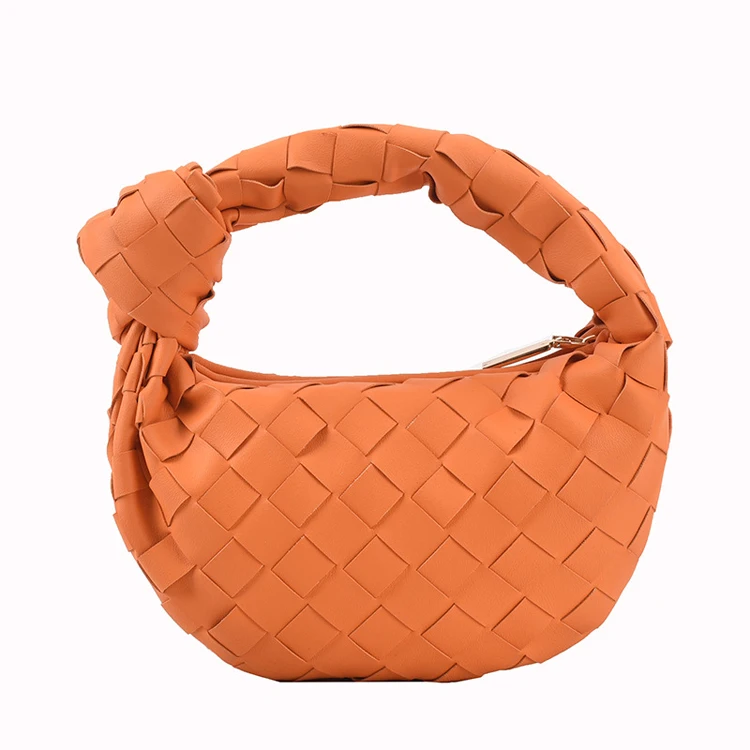 Guangzhou Factory Women Fashion Designer Woven Cross Armpit Hobo Knot Bags Ladies Handbags Clutch Bag Purses Croissant Bag