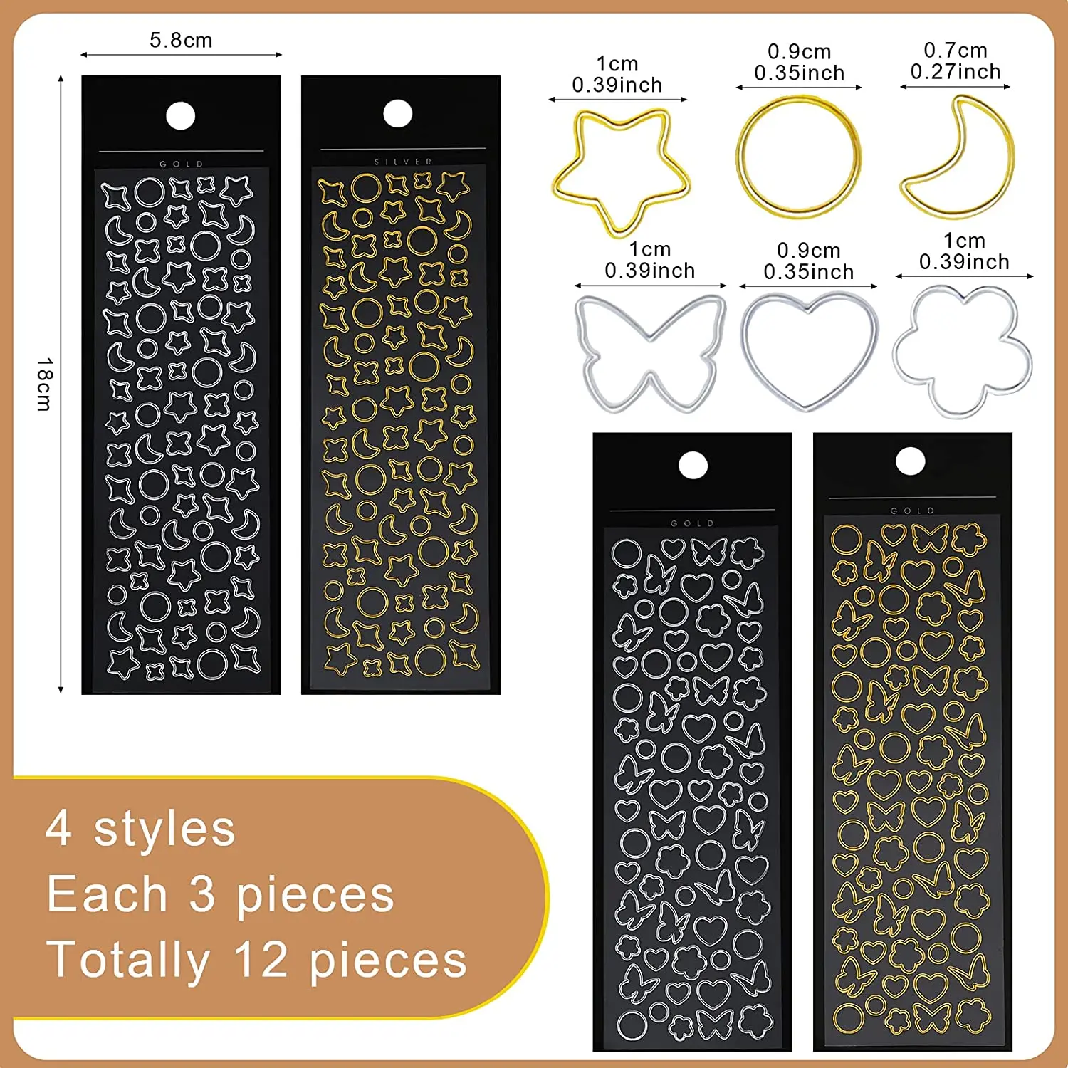 Customized Gold Foil and Silver Foil  Sticker Sky Stickers for Arts DIY Photocards