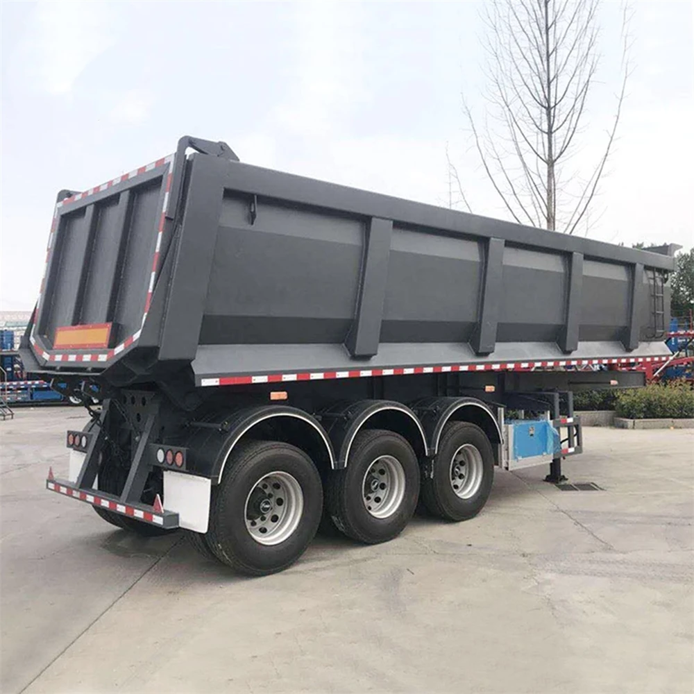 INDON Dump Semi Trailer Cargo Truck Trailer 3-axles Truck Semi Trailer Heavy Duty Cargo Sand Stone Transortation