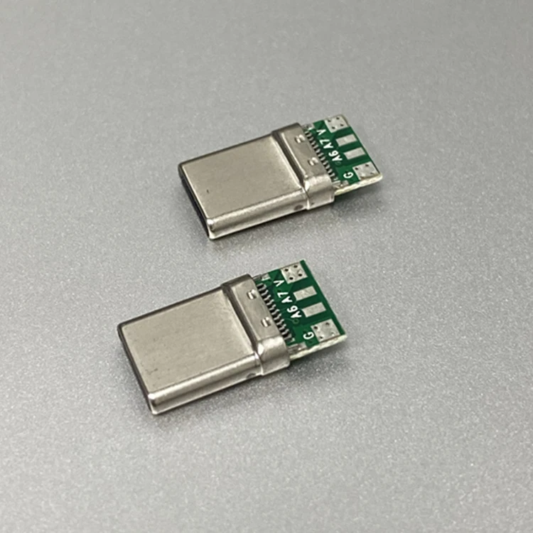 Factory manufacturer 4pin usb type c 2.0 male connector with pcb solder 56K for 2.0 A-C cable