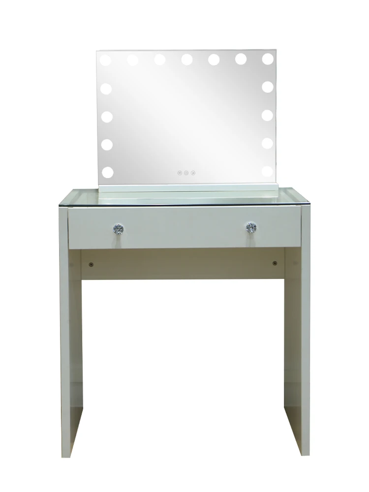 Hot Sale Spray High Gloss Paint Small Speaker Vanity Dressing Table 2 3 Drawer Thickened Nail Table Bedroom Dressing Table