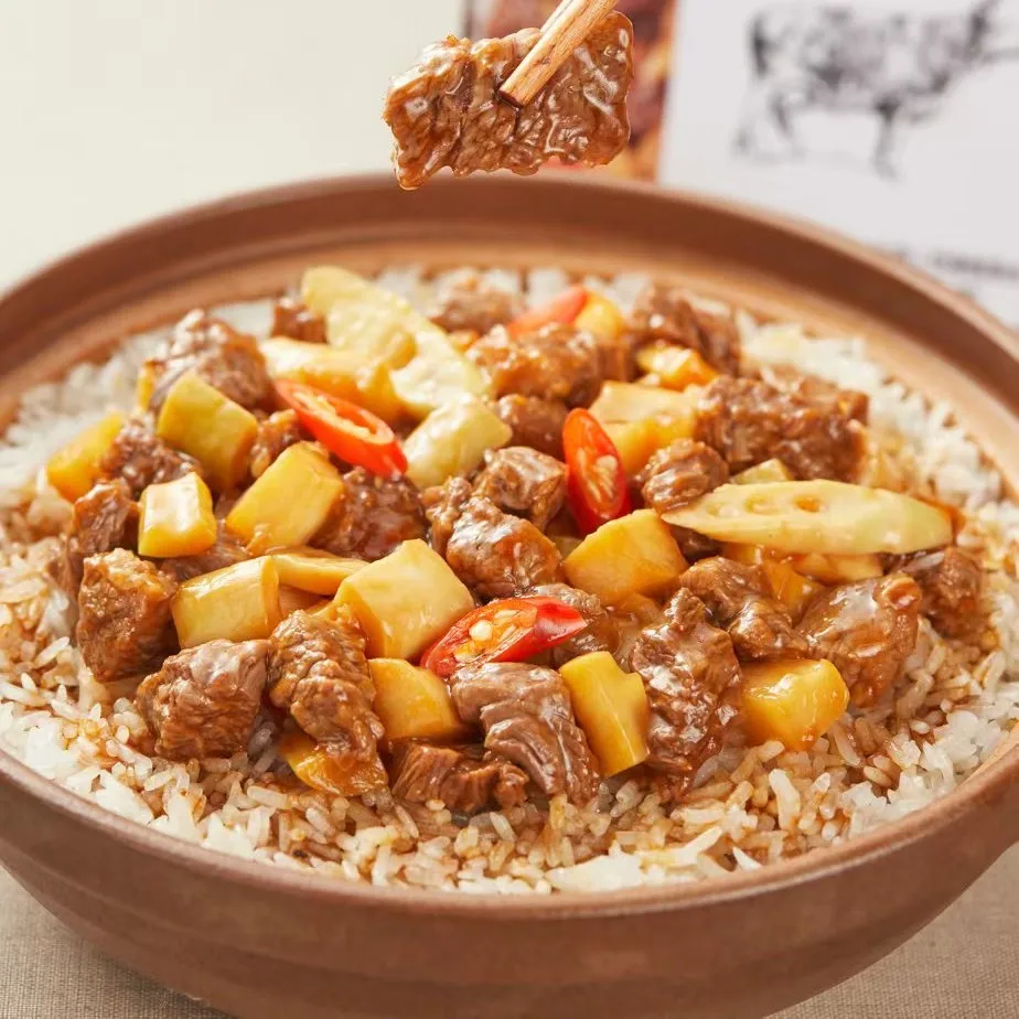 Wholesale Self-Heating Instant Rice Takeout Prefabricated Dishes with Bamboo Shoots and Tender Beef for Family Dinners