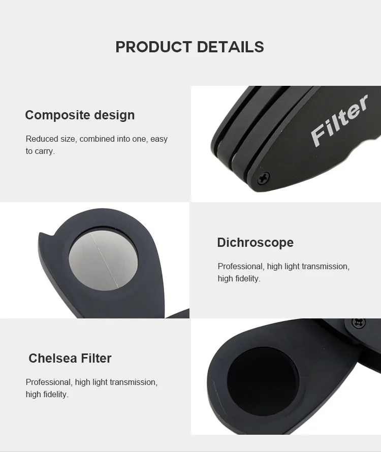 Dk91014-dichroscope и Chelsea фильтр комбо ручной складной драгоценный камень идентификационное оборудование