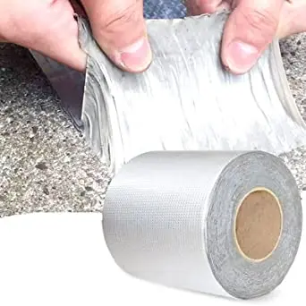 Waterproof Aluminum Foil Rubber Tape Stop Leaks Strong Adhesion Single Side Butyl Tape