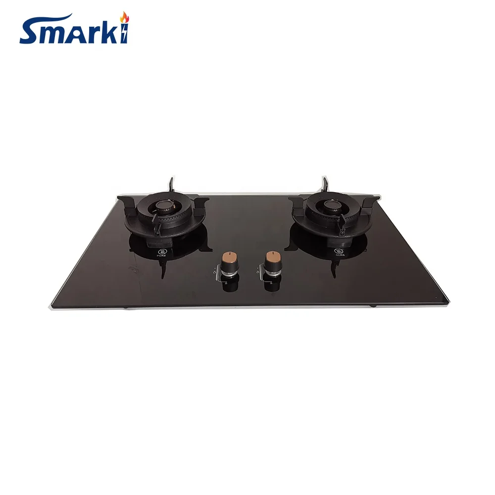 Easy clean Foldable 2 burner Gas Hob 2 burner Temper glass Cooktop SG27533
