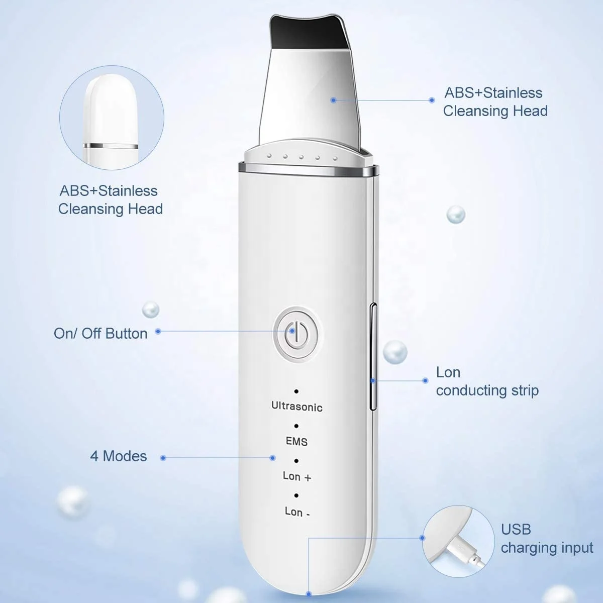 PSB private label face spatula ultrasonic face scrubber exfoliated spatula ultrasonic skin scrubber spatula Custom Logo