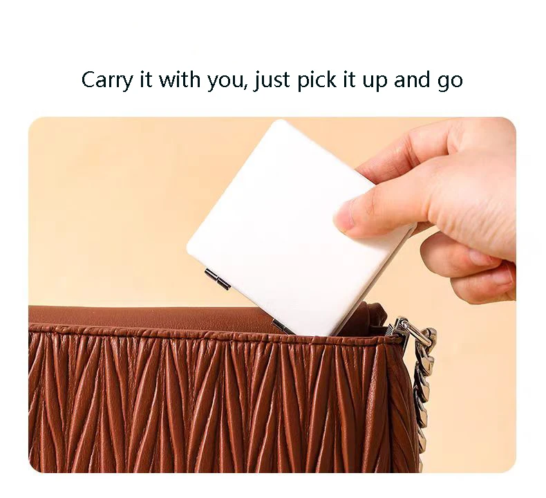 KM Wholesale OEM Handheld Mirror Private Label Personalised Sublimation Makeup Mirror Travel Small Portable Makeup Mirror