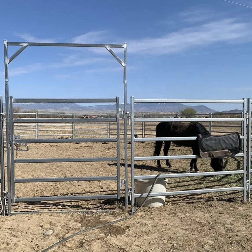 2.1m 2.4m Galvanized Steel Animal Farm Fence/Cattle Yard Panel/Livestock Horse Corral Panels and gates for sales