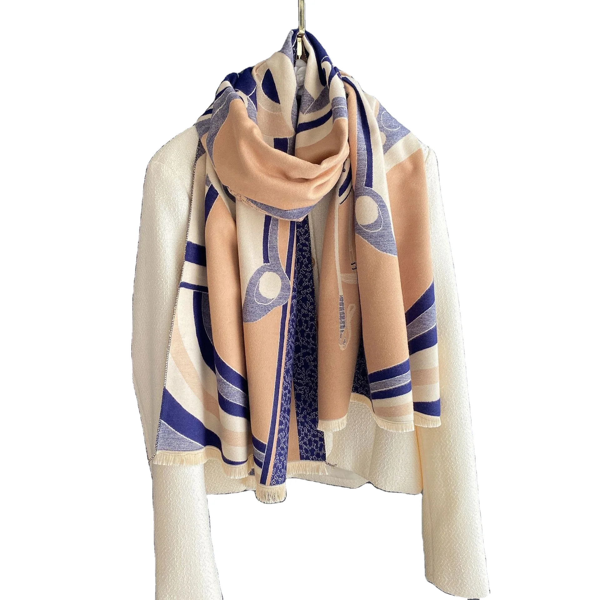 2021 autumn and winter new carriage warm scarf female double-sided imitation cashmere air conditioning shawl student bib