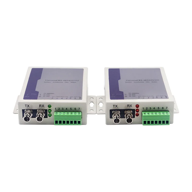 RS485 RS422 RS232 Serial Data to Ethernet Fiber Media Converter Terminal Optic Modem Bidirectional Single-mode Double Fiber ST